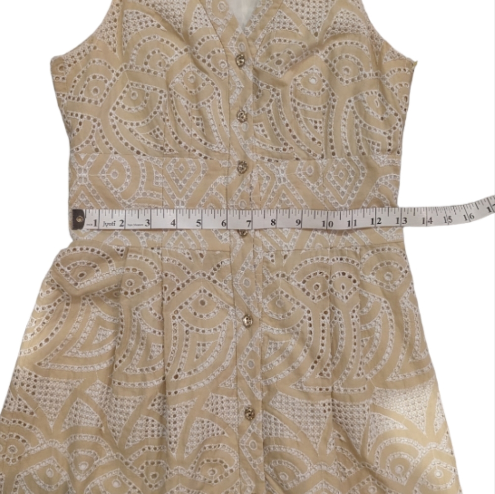 Antonio Melani Eyelet Lace Button Down Dress Size 0 - Picture 9 of 13